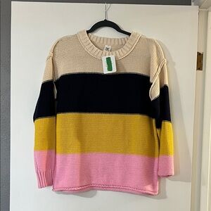 Sew In Love Colorblock Sweater - Cream, Blue, Yellow, Pink